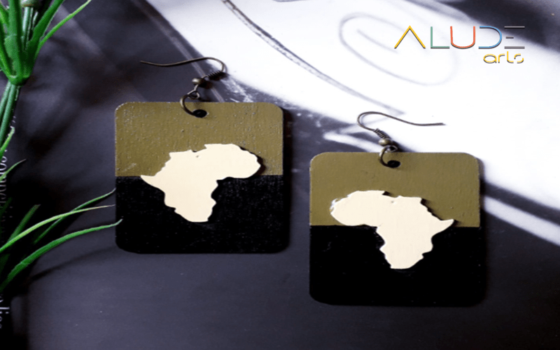 Afrika in 2 Color Rectangular Earrings