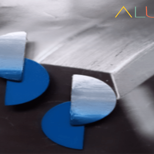 Shades Of Blue Double Halfmoon Earrings