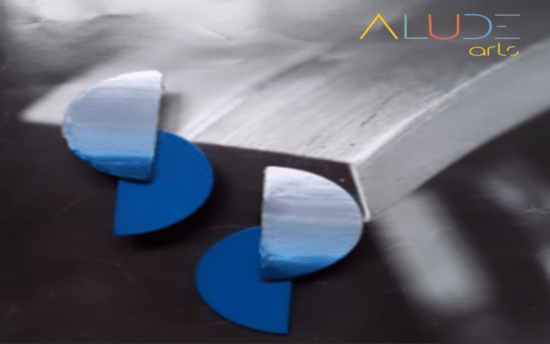 Shades Of Blue Double Halfmoon Earrings