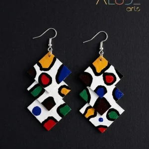 3 Step Diamond Shaded Earrings