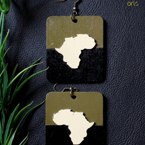Afrika in 2 Color Rectangular Earrings