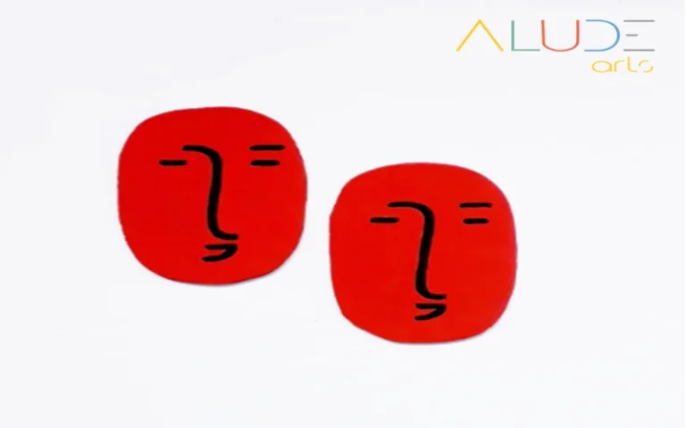 Red Face Earrings